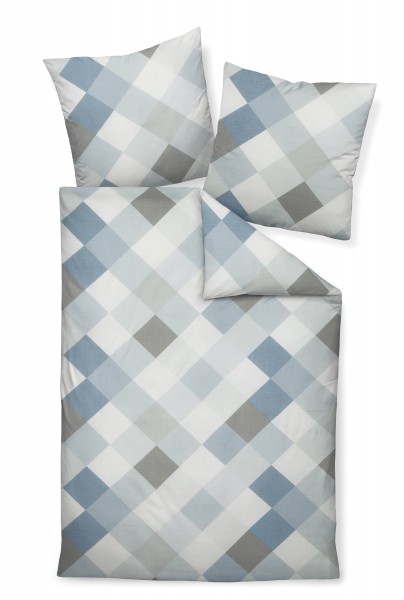 Mako-Soft-Seersucker Bettwäsche TANGO 20083 02 perlblau jade